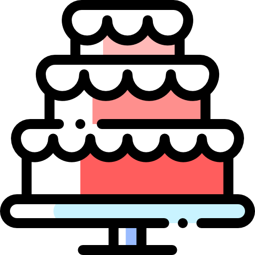 Wedding cake Detailed Rounded Color Omission icon