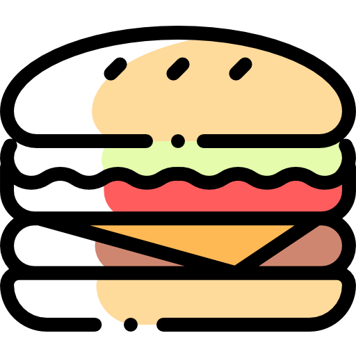 hamburger Detailed Rounded Color Omission icoon