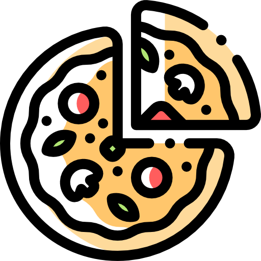 pizza Detailed Rounded Color Omission icono