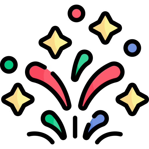 Firework Kawaii Lineal color icon