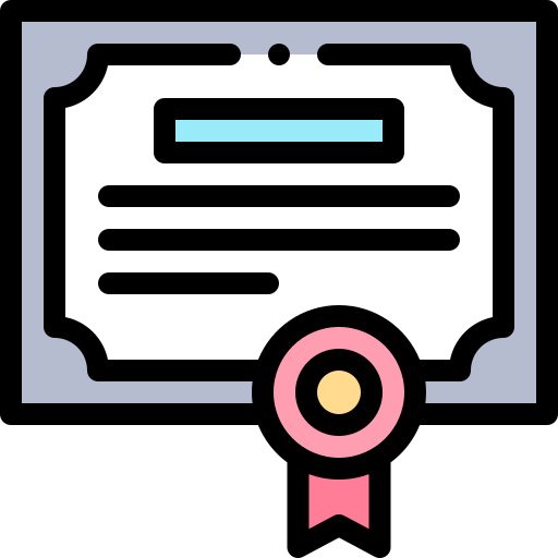 Certificate Detailed Rounded Lineal color icon