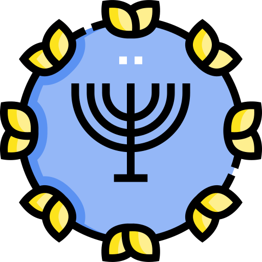 hanukkah Detailed Straight Lineal color icona