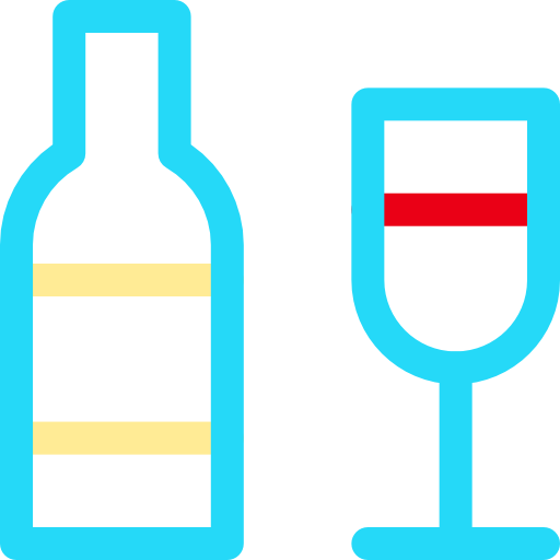 vinho Basic Rounded Lineal Color Ícone