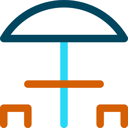 ピクニック用のテーブル Basic Rounded Lineal Color icon