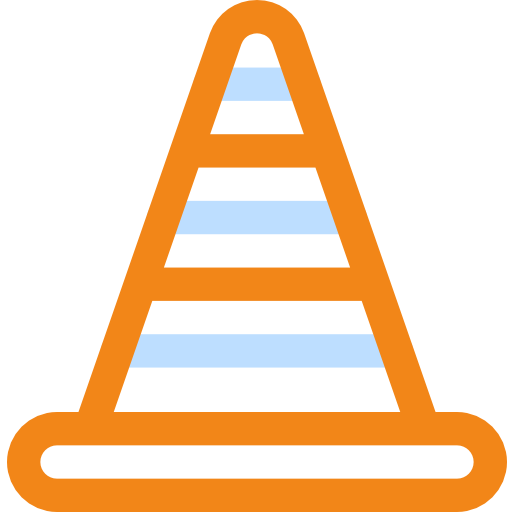 cono de tráfico Basic Rounded Lineal Color icono