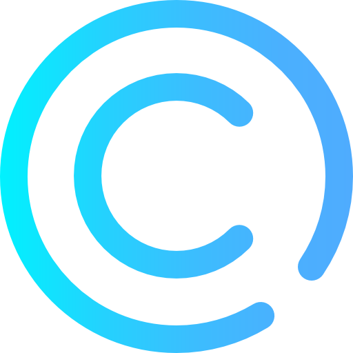 Copyright Super Basic Omission Gradient icon