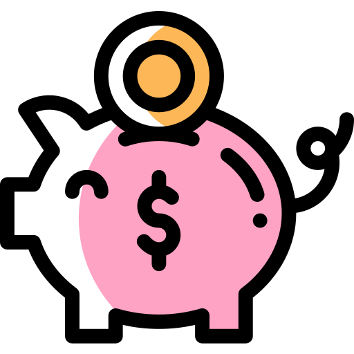 Piggy bank Detailed Rounded Color Omission icon