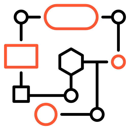Algorithm Generic color outline icon
