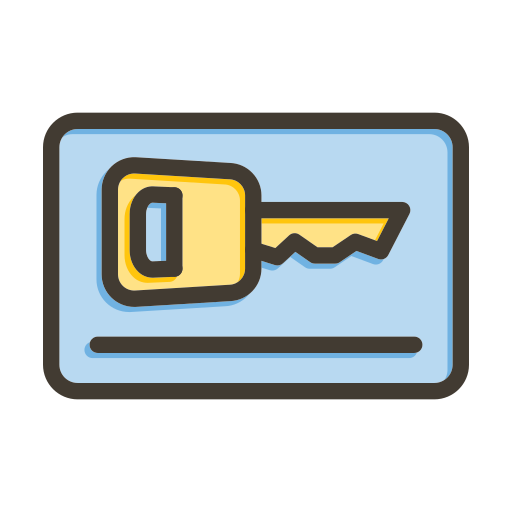 Card key Generic color lineal-color icon