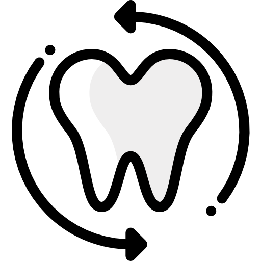 Tooth Detailed Rounded Color Omission icon