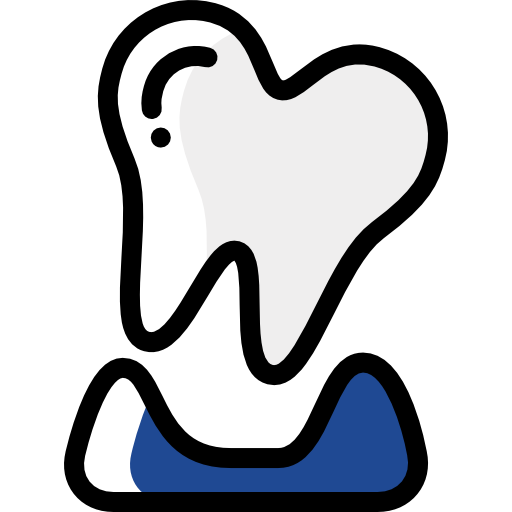 Tooth Detailed Rounded Color Omission icon
