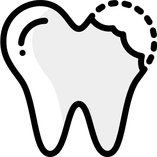 Broken tooth Detailed Rounded Color Omission icon