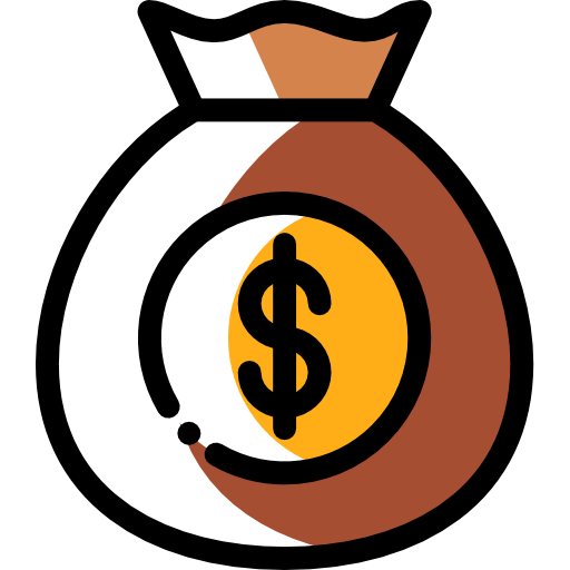 Money bag Detailed Rounded Color Omission icon