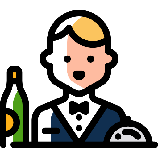 Waiter Detailed Rounded Color Omission icon
