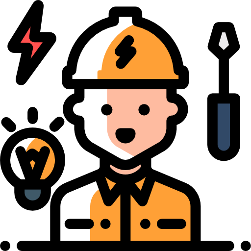Electrician Detailed Rounded Color Omission icon