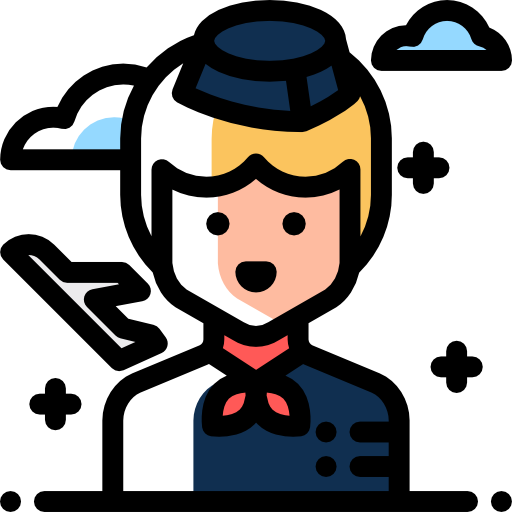 Stewardess Detailed Rounded Color Omission icon