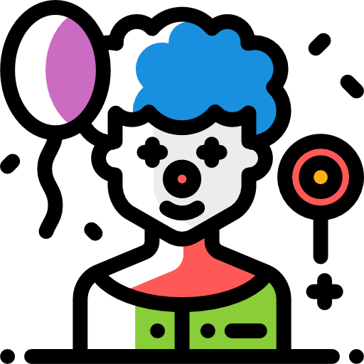 clown Detailed Rounded Color Omission icon