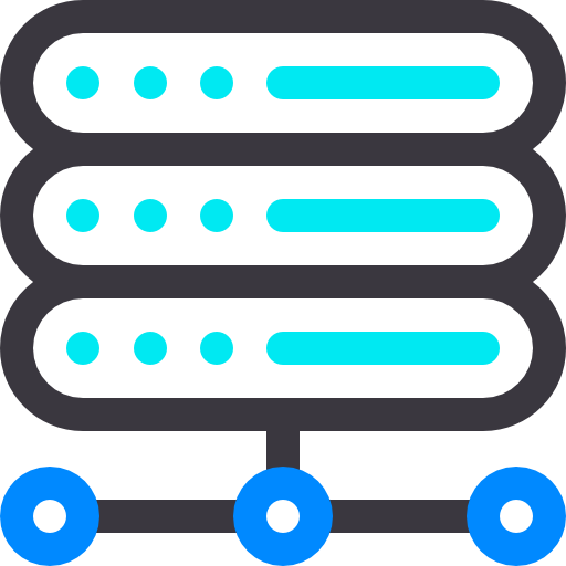 Server Basic Rounded Lineal Color icon