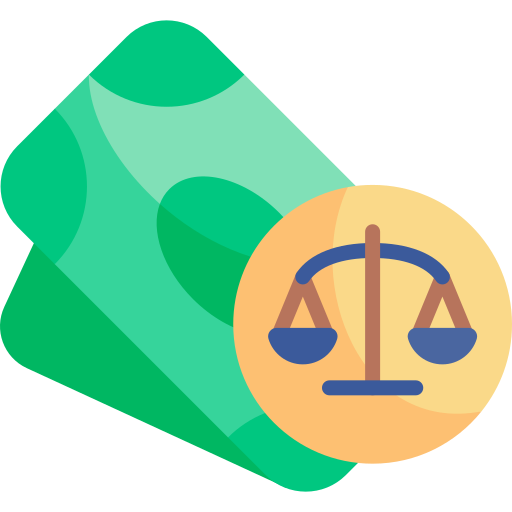derecho financiero Kawaii Flat icono