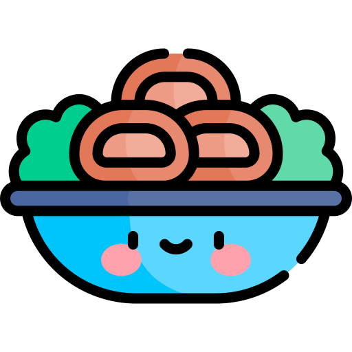 Sweet and sour pork Kawaii Lineal color icon