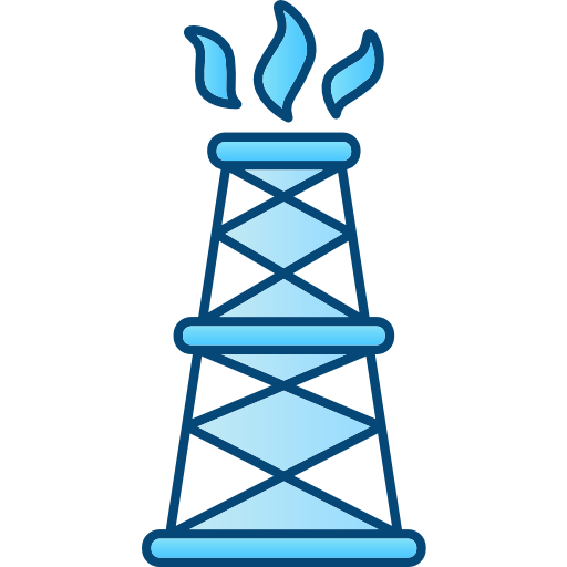 Drilling rig Cubydesign Blue icon