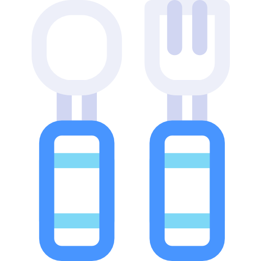 Spoon and fork Basic Rounded Lineal Color icon