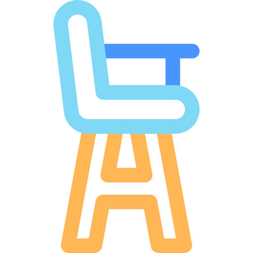 High chair Basic Rounded Lineal Color icon