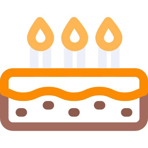 Торт на день рождения Basic Rounded Lineal Color иконка