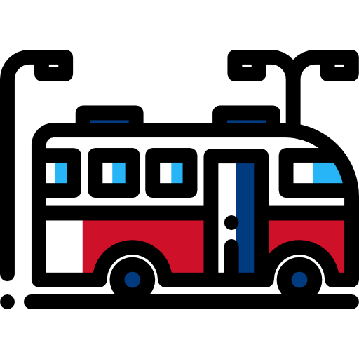 bus Detailed Rounded Color Omission icon