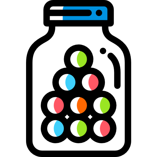 Candy jar Detailed Rounded Color Omission icon