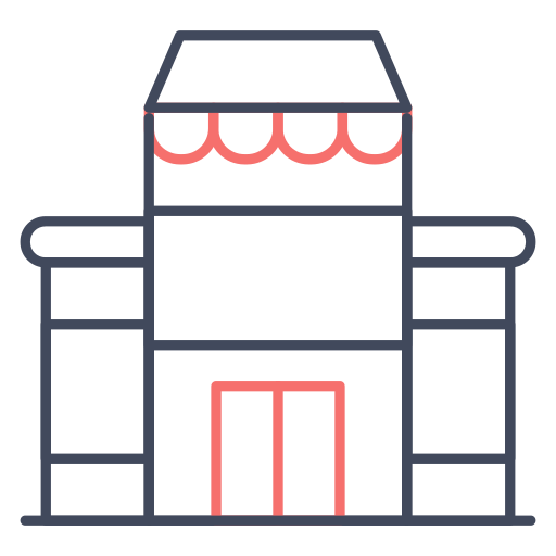 Супермаркет Generic color outline иконка