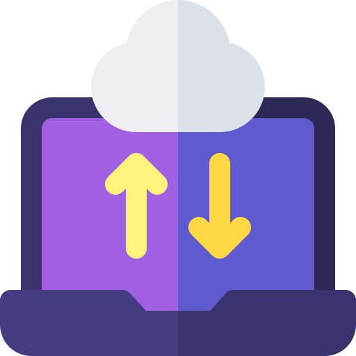 trasferimento nel cloud Basic Rounded Flat icona