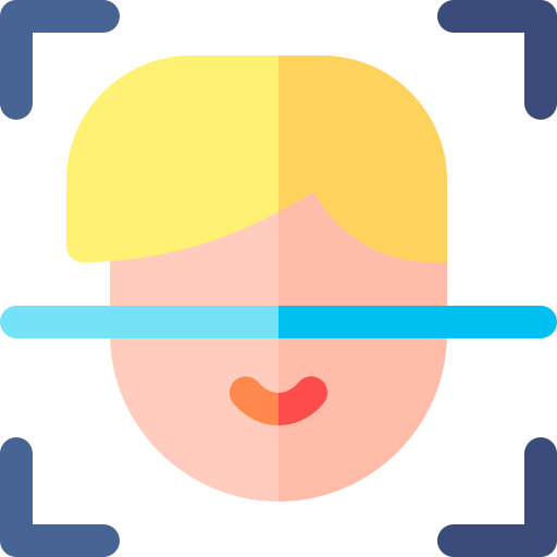 gezichtsscan Basic Rounded Flat icoon