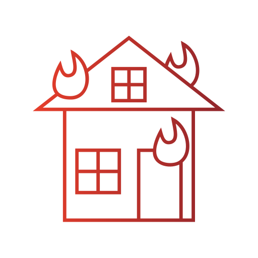 pożar domu Generic gradient outline ikona