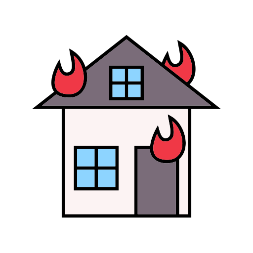 Пожар в доме Generic color lineal-color иконка