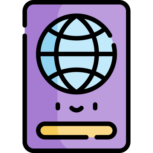 passeport Kawaii Lineal color Icône
