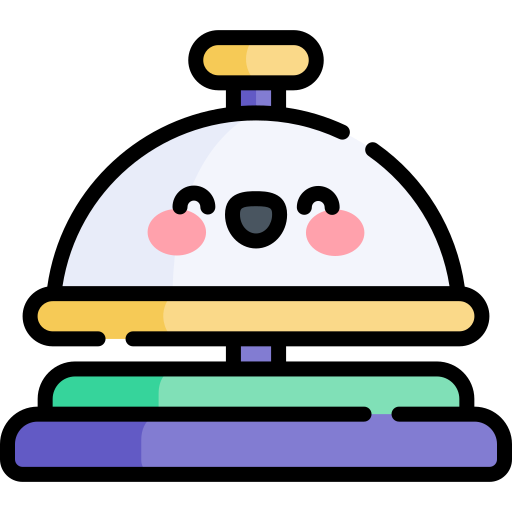 Desk bell Kawaii Lineal color icon