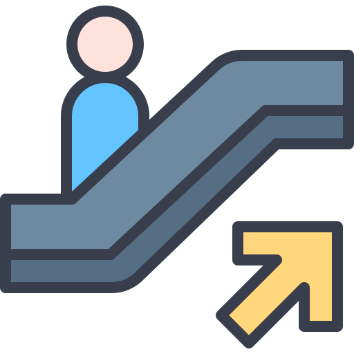 escalera mecánica arriba Generic color lineal-color icono