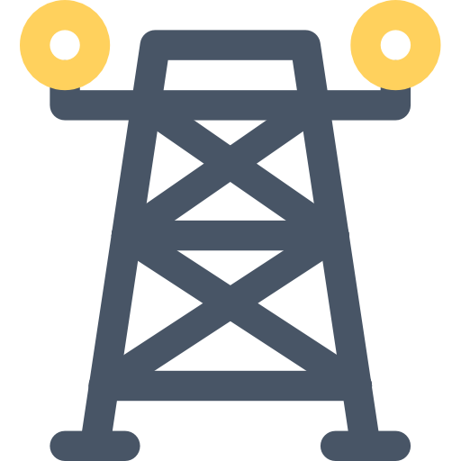 wieża elektryczna Basic Rounded Lineal Color ikona
