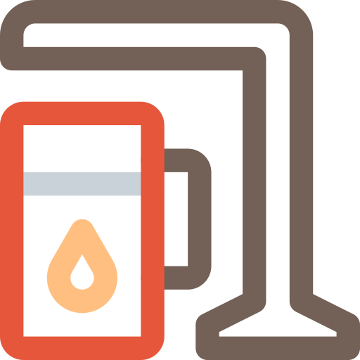 benzinestation Basic Rounded Lineal Color icoon