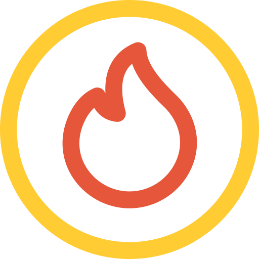 inflammable Basic Rounded Lineal Color Icône