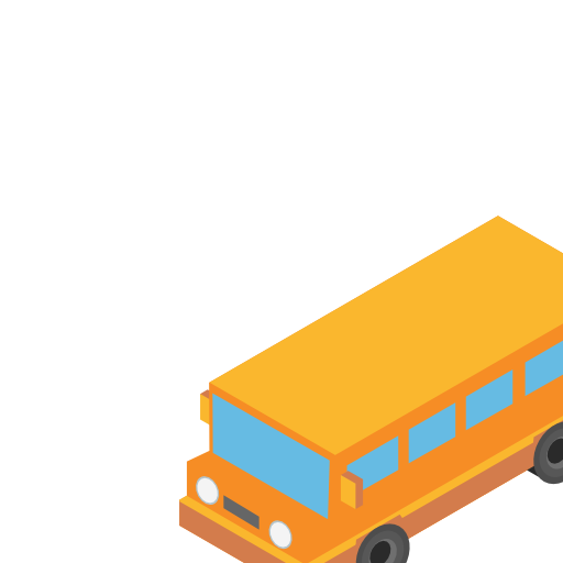 autobús escolar Berkahicon Isometric icono