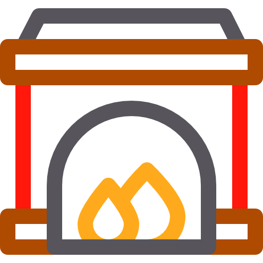 Fireplace Basic Rounded Lineal Color icon
