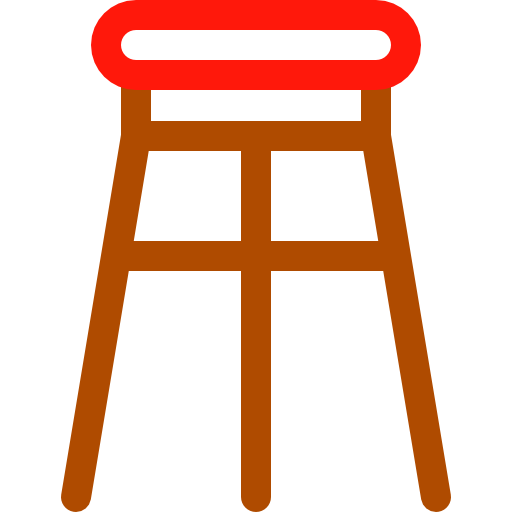 Stool Basic Rounded Lineal Color icon