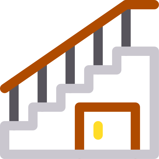 Stairs Basic Rounded Lineal Color icon