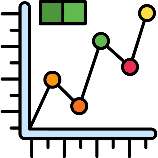 선 그래프 Generic color lineal-color icon