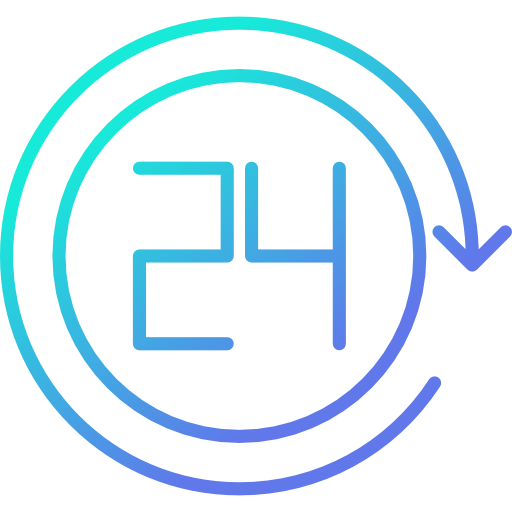 24 시간 Cubydesign Gradient icon