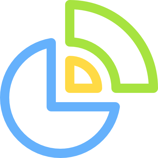 kuchendiagramm Basic Rounded Lineal Color icon