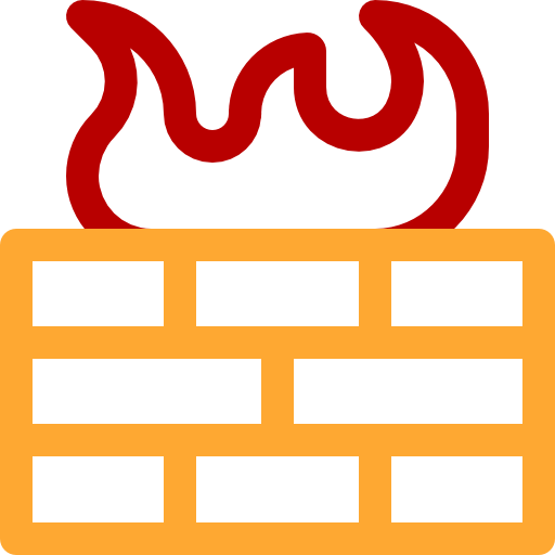 Firewall Basic Rounded Lineal Color icon