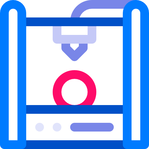 impresora 3d Basic Rounded Lineal Color icono